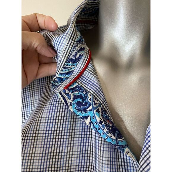 Size 7= XL 7 Downey St. check dress shirt, 100% cotton. Measurements provided. - Picture 11 of 12